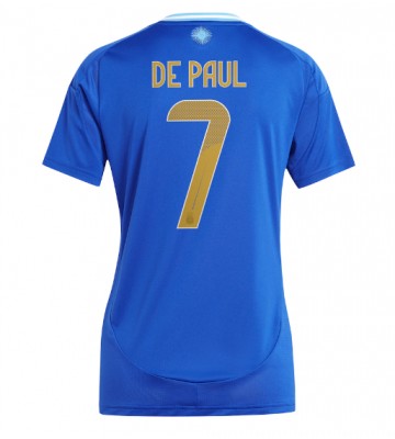 Argentina Rodrigo De Paul #7 Replika Udebanetrøje Dame Copa America 2024 Kortærmet